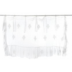 White valance with ties 150 x 45 cm