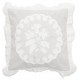 White linen and cotton cushion 45 x 45 cm from the Bleuet collection