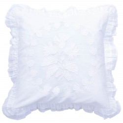 Coussin blanc 45 x 45 cm en coton de la collection Bleuet