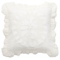 Coussin ivoire 45 x 45 cm en lin et coton de la collection Bleuet