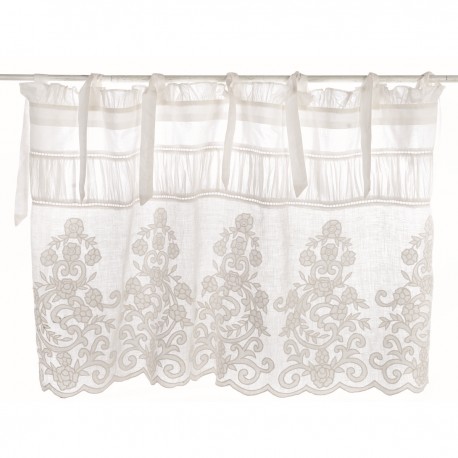 White valance with ties 140 x 85 cm