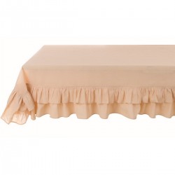 Tablecloth with 2 ruffles "Frill Sabbia" sable 220 x 260 cm