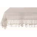 White tablecloth with 2 ruffles "Tiepolo" 150 x 150 cm