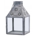 Antique zinc lantern with flower motif