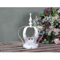 Antique white crown candle holder