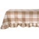 Nappe beige à grands carreaux 150 x 240 cm avec volant de 10 cm