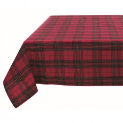 Nappe rouge à carreaux Scottish Lurex 140 x 180 cm en coton