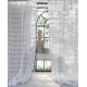 Rideau brodé Intarsio blanc a passants 150 x 300 + 10 cm