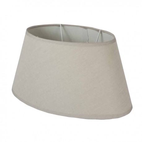 Abat-jour oval en lin couleur beige 25 x 16