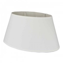 Abat-jour oval en coton blanc 25 x 16 cm