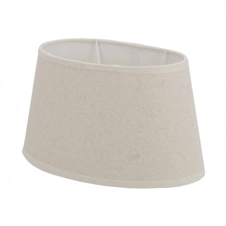 White oval cotton lampshade 25 x 16 cm