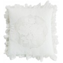 Coussin blanc 45 x 45 cm en coton de la collection Antic Rose