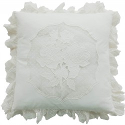 Ivory cotton cushion 45 x 45 cm from the Antic Rose collection