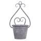 White flowerpot for wall wtih decor