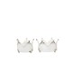 Set de 2 photophores couronne blanc antique