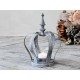 Antique zinc crown candle holder