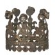 Set de 2 mini couronnes décoratives couleur laiton antique