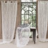 White Grafite voile curtain embroidered 150 x 300 cm with loop