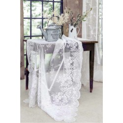 Nappe blanc Grafite en dentelle 150 x 280 cm