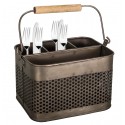 Cutlery holder with wooden handle