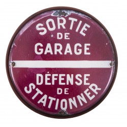 Panneau "Sortie de garage" en metal à suspendre