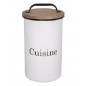 White enamel pot "Cuisine" with wooden lid