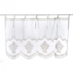 White valance with ties 140 x 85 cm