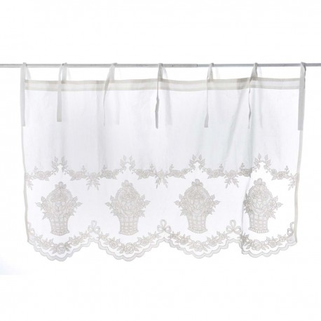 White valance with ties 140 x 85 cm