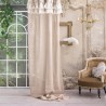 "Ansia d'Attesa" beige curtain with white ruffles and ties 140 x 300 cm
