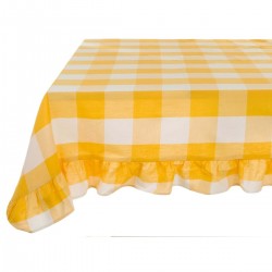 Nappe à volant jaune "La Galateria" 170 x 260 cm en coton