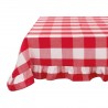 "La Galateria" red ruffled tablecloth 170 x 260 cm in cotton