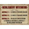 Metal plate "Règlement Intérieur"