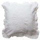 Taie d'oreiller 60 x 60 cm blanche en lin et coton de la collection Mathilde