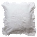 White linen and cotton pillow cover 60 x 60 cm from the Mathilde collection