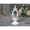 Antique white crown tealight holder on foot