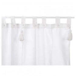 Rideau "Infinity Bianco" blanc 150 x 300 cm à passants en coton