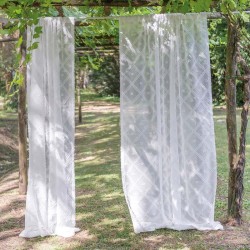 Rideau Ammiraziane blanc 150 x 280 à boucles en polyester