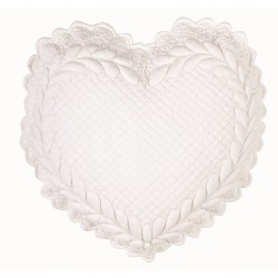 Coussin cœur blanc en coton Rose Garden 42 x 42 cm