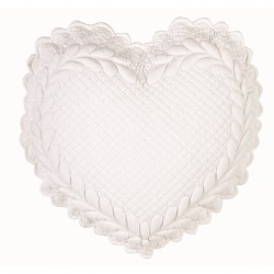Coussin cœur blanc en cotton