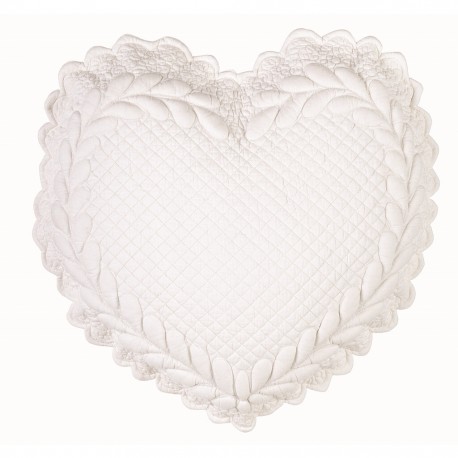 Coussin cœur blanc en cotton