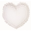 Coussin cœur blanc en coton Rose Garden 42 x 42 cm