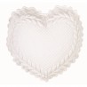 Coussin cœur blanc en coton Rose Garden 42 x 42 cm