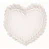 White cotton heart cushion Rose Garden 42 x 42 cm