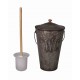 Toilet brush and bucket with lid