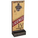 "License IV" bottle opener to hang with receptacle by Antic Line