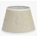 Linen Oval Lampshade with White Trim - 25 cm