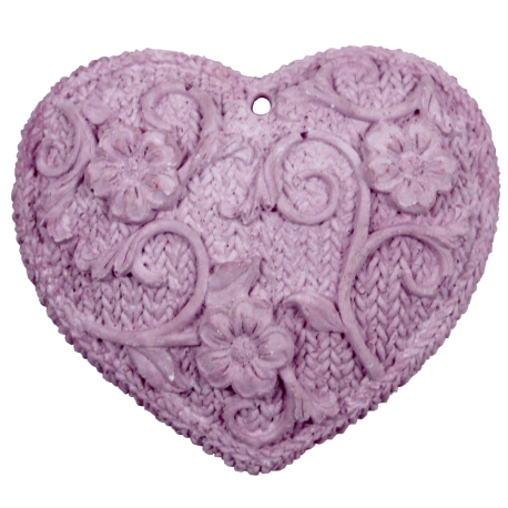 Heart knitted perfume plain purple