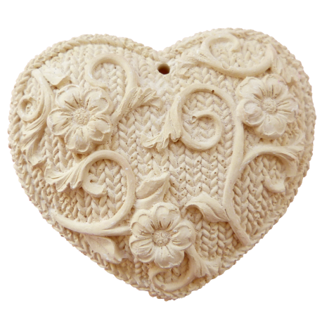 Heart knitted scent of honey color