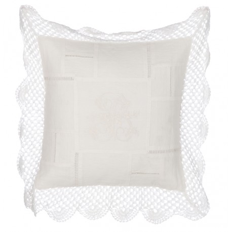 Coussin brodé 45 x 45 cm "Vintage Lace Collection"