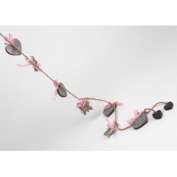 Heart and pink bird suspension